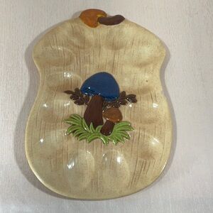Merry Mushroom Style Deviled Egg Dish Vintage Ceramic